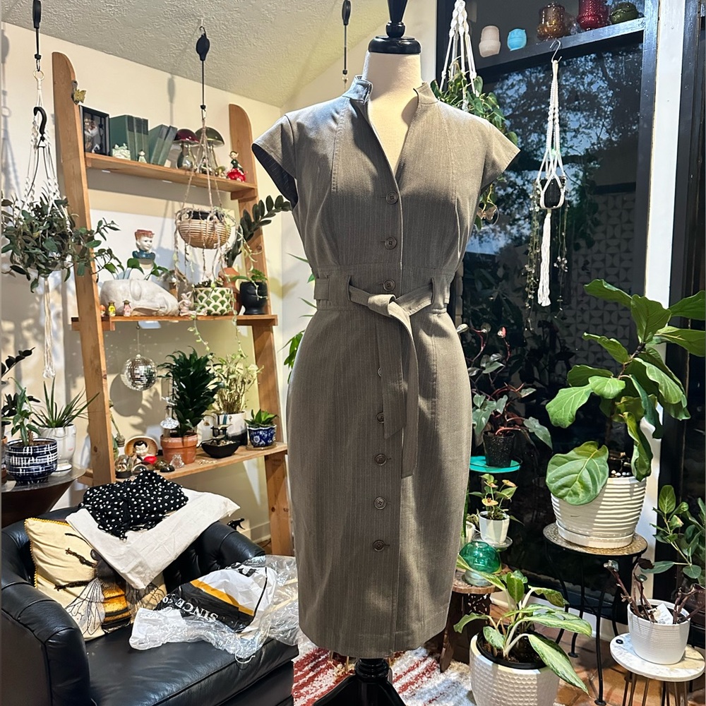 Gray Pinstriped Calvin Klein Dress sz 10
